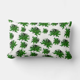 Grönt Dracaena Fern Lövs, Lumbar Cushion Lumbarkudde