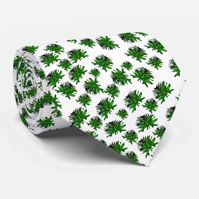 Grönt Dracaena Fern Lövs, Neck Tie Slips (Rullad)