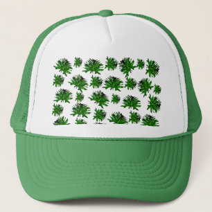 Grönt Dracaena Fern Lövs, Truckers Hat Keps