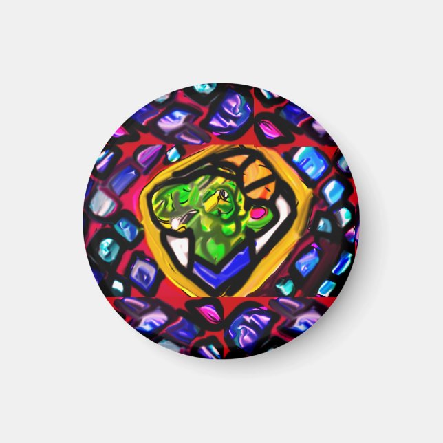 Grönt Dragon Diamonds Keychain Flaska-öppnare Magnet (Framsidan)