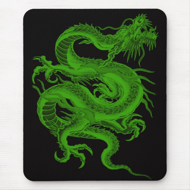 Grönt Dragon Draco Mouse Pad Musmatta (Framsidan)