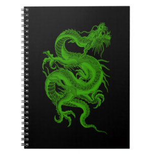 Grönt Dragon Draco Spiral bärbar dator Anteckningsbok