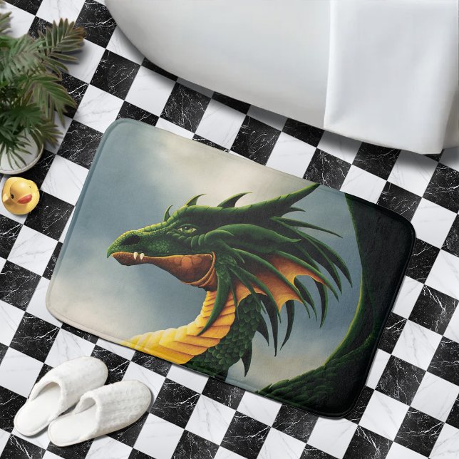 Grönt Dragon Fantasy Badrumsmatta (Skapare uppladdad)