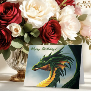 Grönt Dragon Fantasy Kort