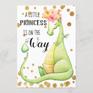 *~* Grönt Dragon Flicka Baby Shower-inbjudan Inbjudningar