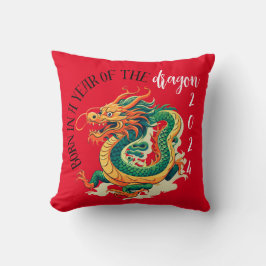 grönt Dragon, födelsestat, röd kinesiska år Kudde