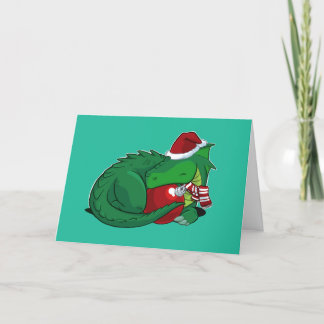 Grönt Dragon Helgdag Edition-hälsningskort Kort
