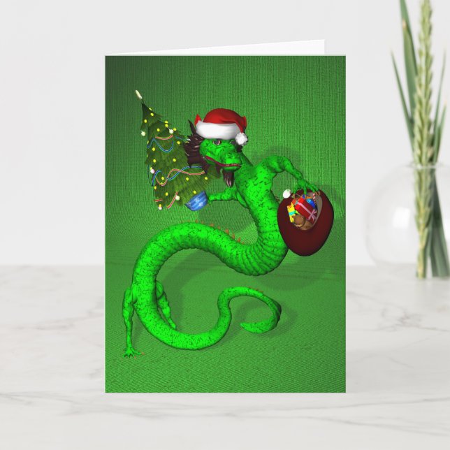 Grönt Dragon Helgkort (Framsida)