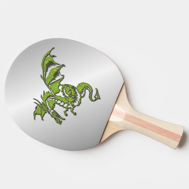 Grönt Dragon i Silver Pingisracket (Sidan)