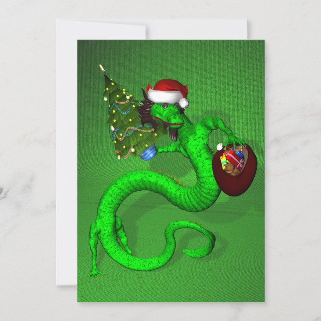 Grönt Dragon Inbjudningar (Framsida)