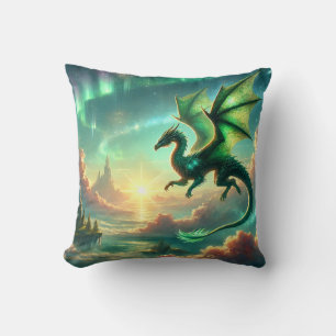 Grönt Dragon Kudde