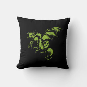 Grönt Dragon Kudde