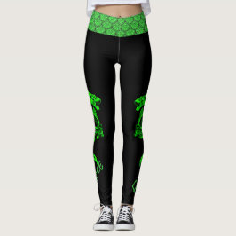Grönt Dragon Leggings