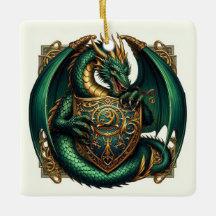 Grönt Dragon med Dragon Shield