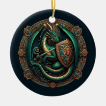 Grönt Dragon med ord