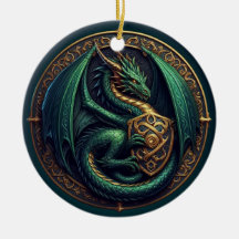 Grönt Dragon med Shield