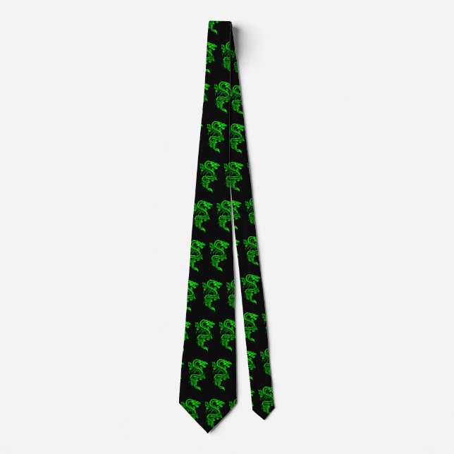 Grönt Dragon Neck Tie Slips (Framsida)