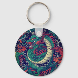 Grönt Dragon Nyckelring