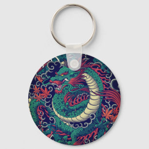 Grönt Dragon Nyckelring