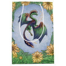 Grönt Dragon of Summer Nature Fantasy Art