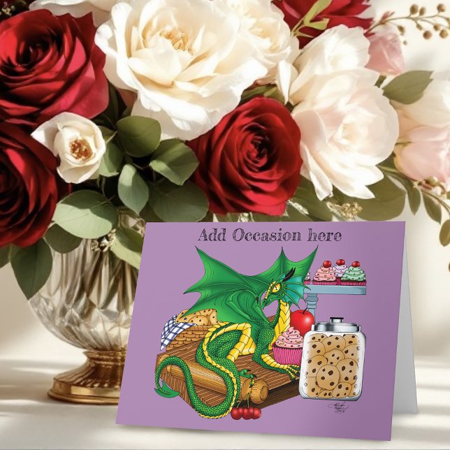 Grönt Dragon Pastry Chef Kort (Skapare uppladdad)