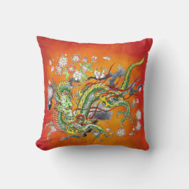 Grönt Dragon Pillow Kudde
