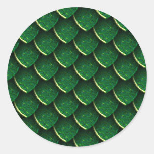 Grönt Dragon  Runt Klistermärke
