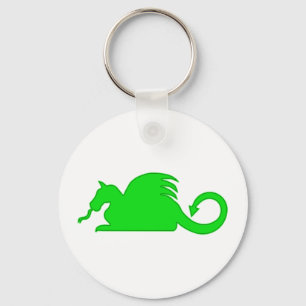 Grönt Dragon Silhouette Nyckelring