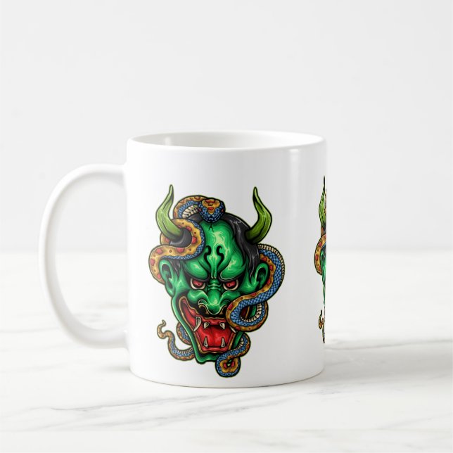 Grönt Dragon Tattoo Kaffemugg (Vänster)