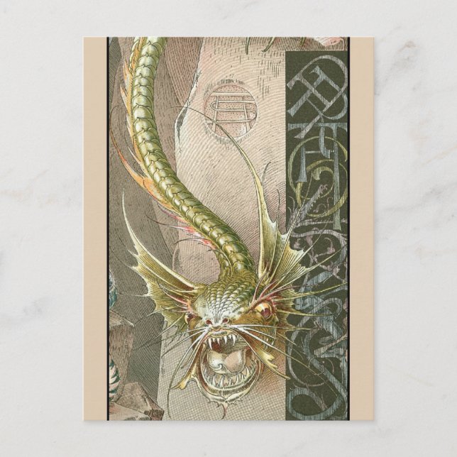 Grönt Dragon Vykort (Framsida)