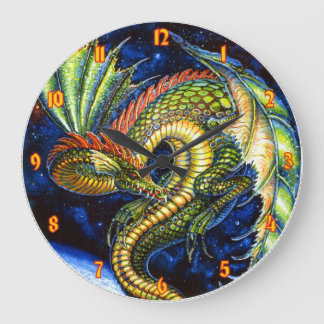 Grönt Dragon Wall Clock Stor Klocka