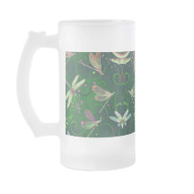 Grönt Dragonflies Frostat Mugg