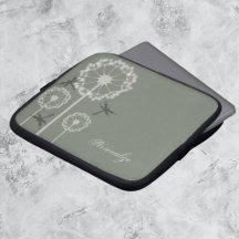 Grönt Dragonflies Laptop sleeve