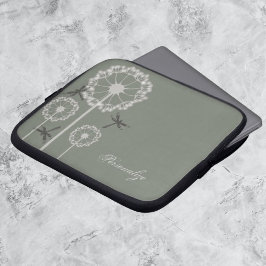 Grönt Dragonflies Laptop sleeve