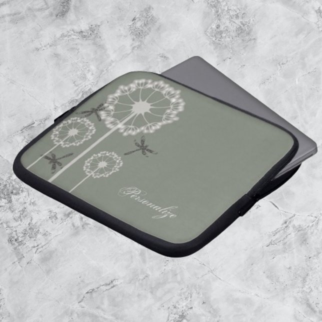Grönt Dragonflies Laptop sleeve (Green Dragonflies Personalized Laptop Sleeve)