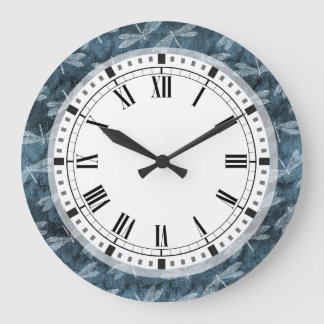 Grönt Dragonfly Art nouveau Stil Kitchen Clock Stor Klocka