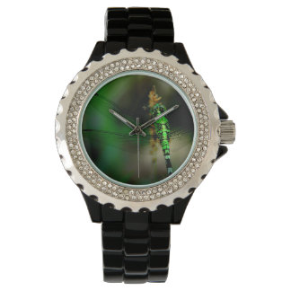 Grönt Dragonfly On Womens Watch Armbandsur