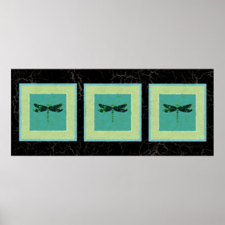Grönt Dragonfly Poster