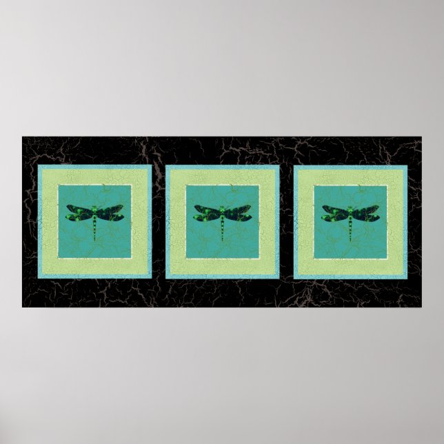 Grönt Dragonfly Poster (Framsidan)