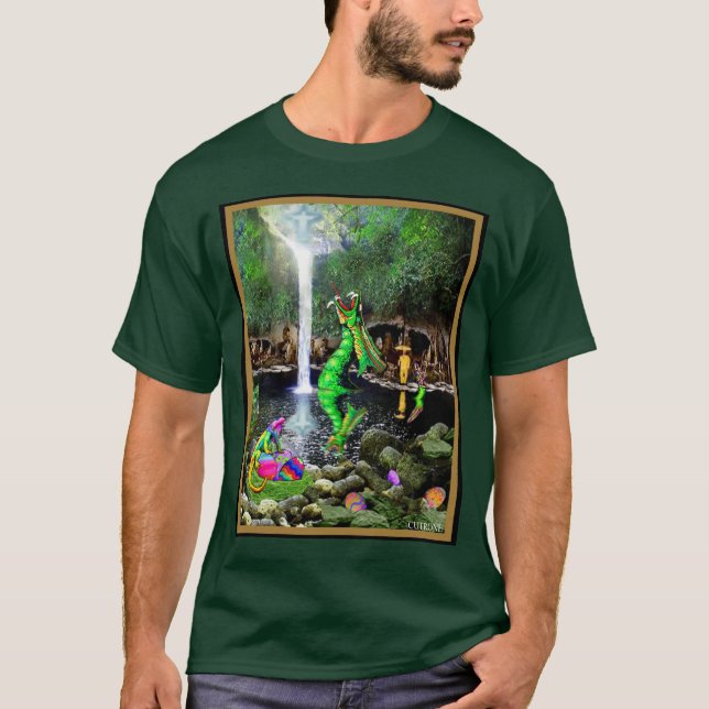 Grönt Dragvagnar T Shirt (Framsida)