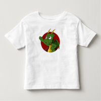 Grönt drake tecknad småbarn t-shirt