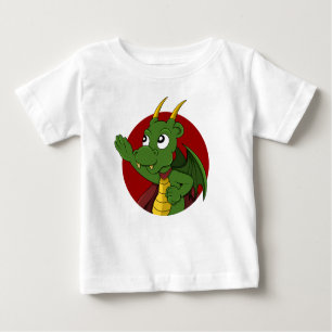 Grönt draon tecknad baby T-Shirt
