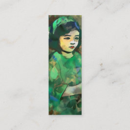 Grönt Dress Bookmark för flickor Mini Visitkort