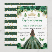 Grönt Dress Brunette Princess Quinceanera