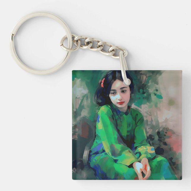 Grönt Dress för flicka (Framsidan)