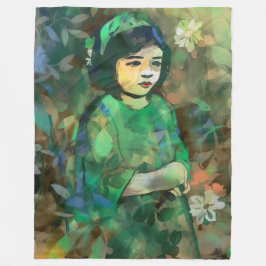 Grönt Dress för flicka Fleecefilt