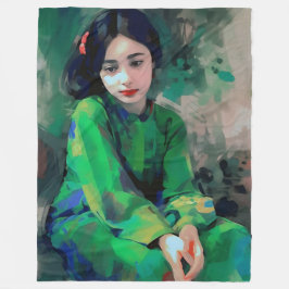 Grönt Dress för flicka Fleecefilt