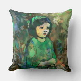 Grönt Dress för flicka Kudde