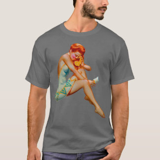 Grönt Dress Pin Up T Shirt