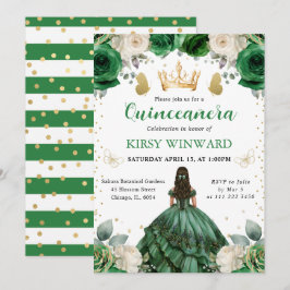 Grönt Dress Western Princess Quinceanera Inbjudningar